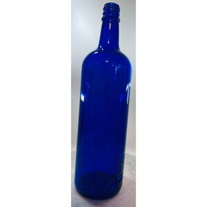 Empty Blue Skyy Vodka Glass Bottle 1 Liter Upcycle Craft Decor Pretty Bud Vase
